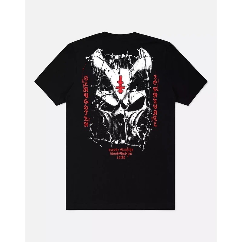 Spencers Slaughter To Prevail Devil Bloodshed T เสื้อผู้หญิงขนาดใหญ่ผู้ชายผ้าฝ้าย Heavy Metal Band พ