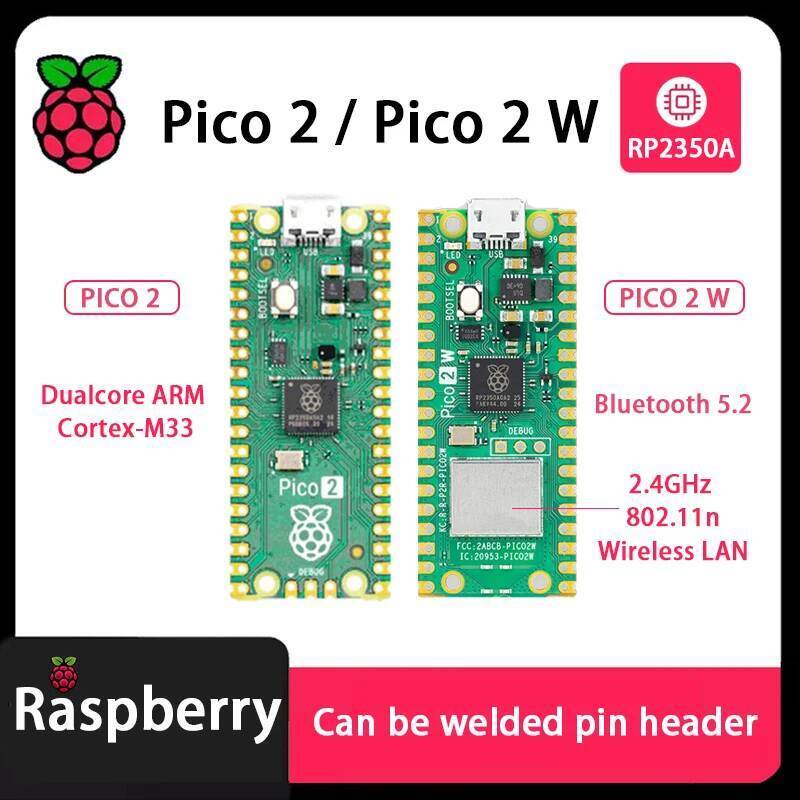 Original Raspberry Pi Pico 2 Pico 2 W Pico 2-Solder Pico 2 W-Solder Pin Basic kit Header RP2350A Wir