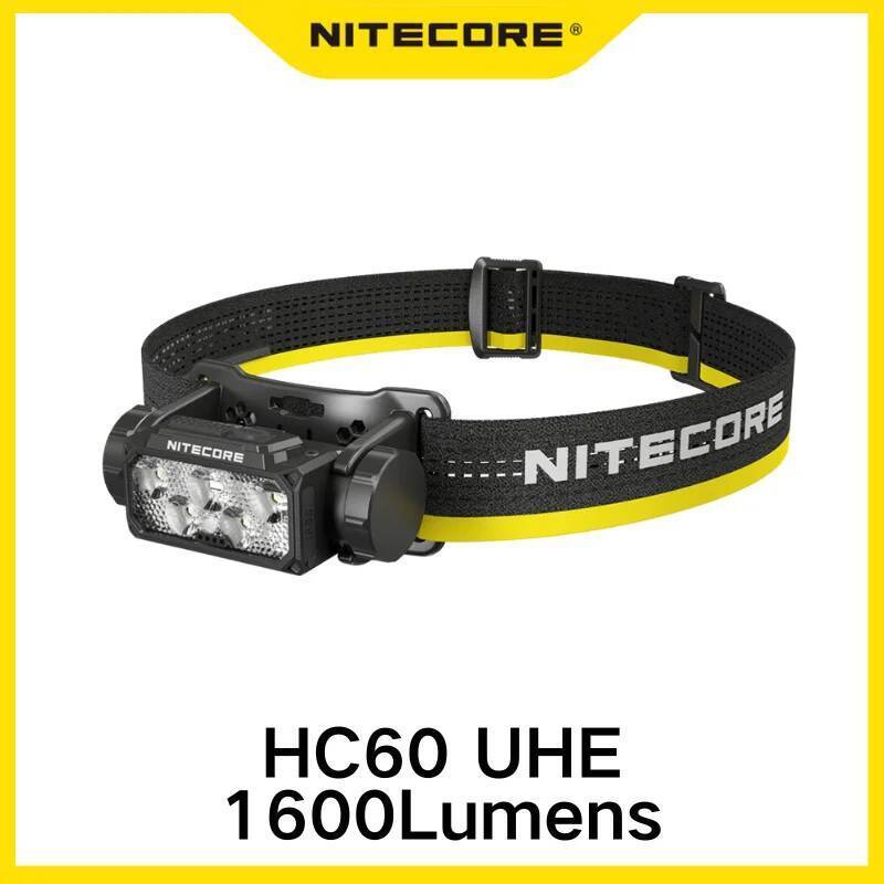 NITECORE HC60 UHE ไฟฉายสำหรับแคมป์ปิ้ง 1600 ลูเมน น้ำหนักเบาท.resistant มีแบตเตอรี่ในตัว 4000mAh และ