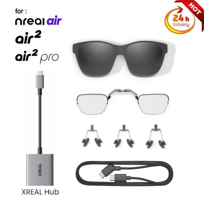 Hub,Nose Pad,ฮูด,Hood กรอบสายตาสั้น,สายเคเบิลข้อมูลสําหรับแว่นตา One / XREAL Air 2 Pro Smart AR