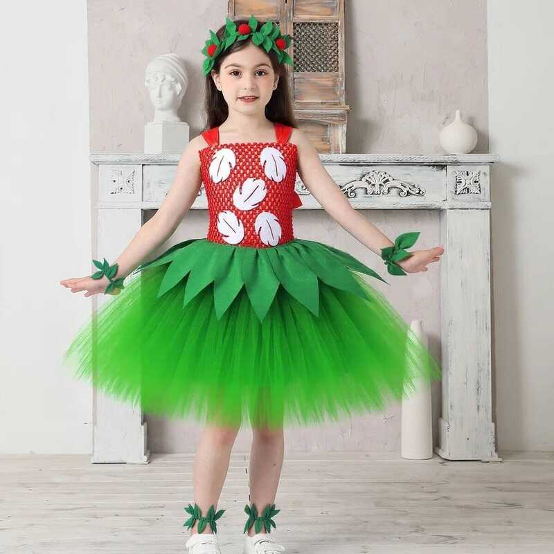 C Hawaiian Is Girls Tutu Dress Cartoon Lilo Fancy Cosplay Costume Kids Beach Hula Party Princess Dr