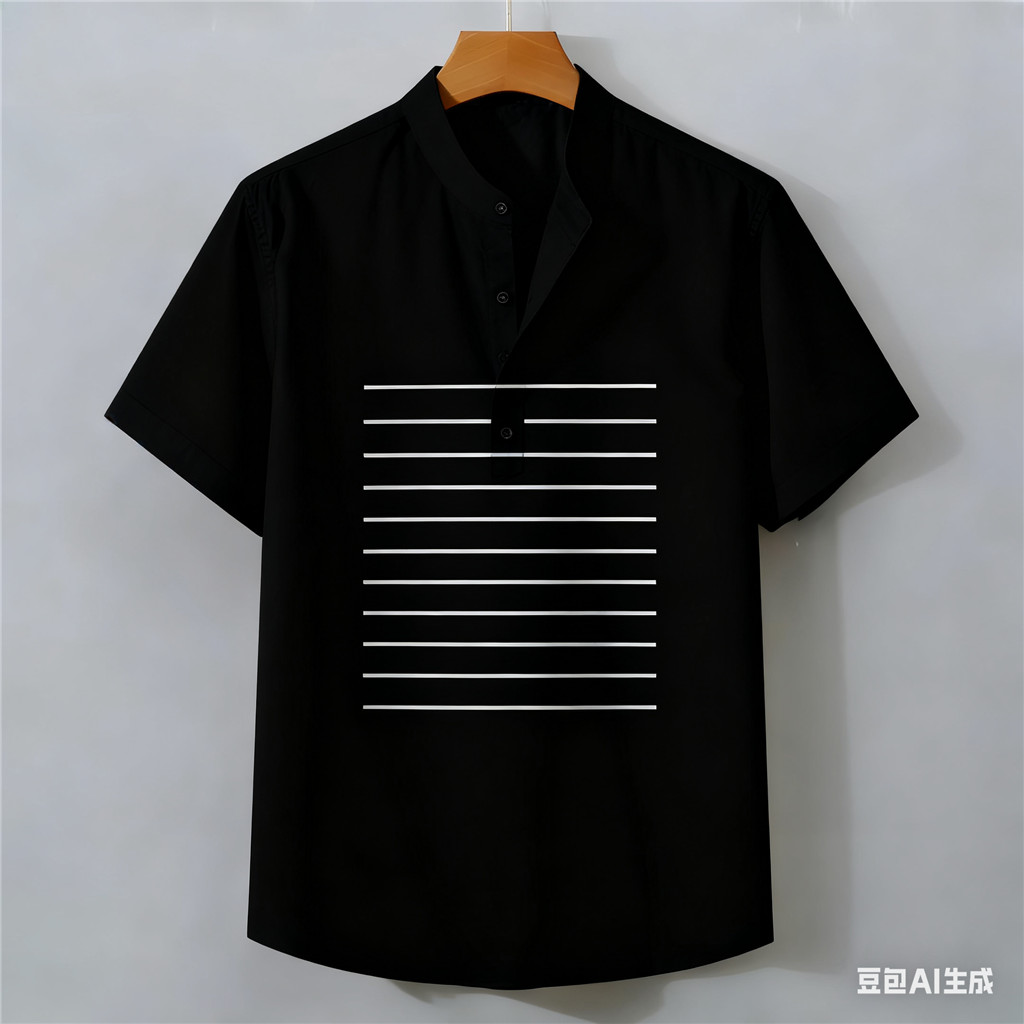 เสื้อเชิ้ตสีดำสไตล์ไทย ออกแบบหรูหราและเรียบง่าย เหมาะสำหรับโอกาสพิเศษ