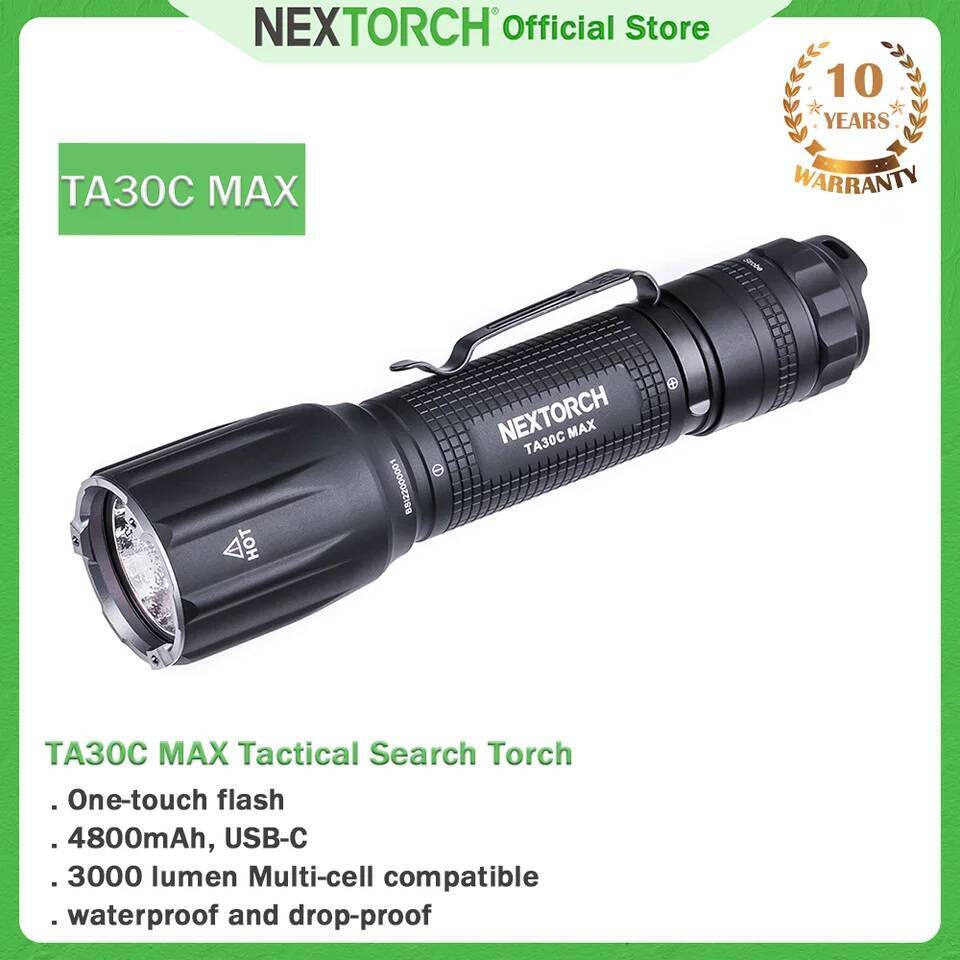 Nextorch TA30C MAX ไฟฉายLEDส่องสว่างได้ดี ทนน้ำIPX8 โหมดฉุกเฉิน ใช้สำหรับแคมป์ปิ้งและชีวิตประจำวัน