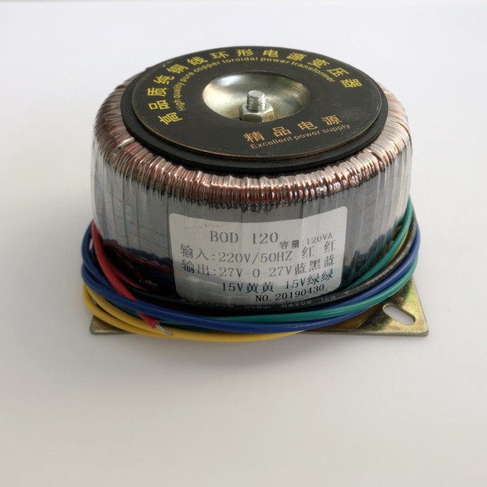 หม้อแปลง Toroidal เครื่องขยายเสียงลำโพงซับวูฟเฟอร์ 220V to 27V-0-27V 15V 15V DP-115T
