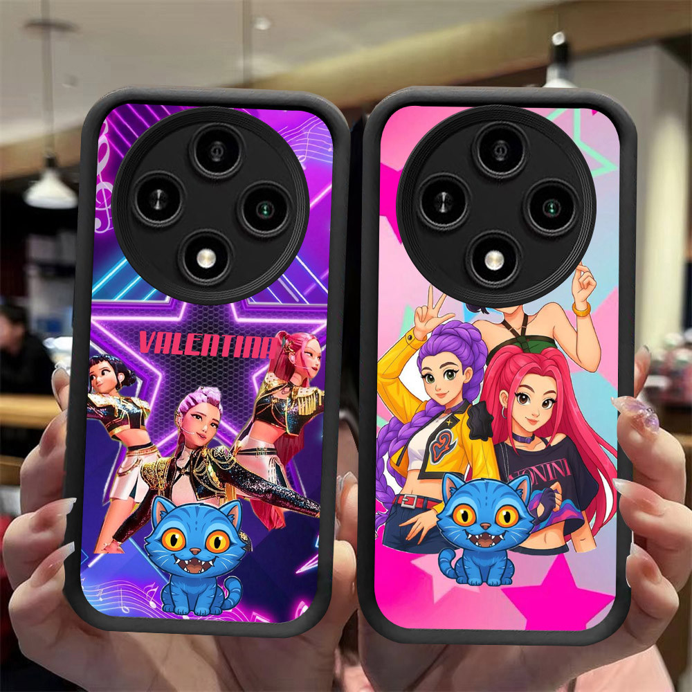 J-17 K-Pop Demon Hunters ดำขาวชมพูเคสโทรศัพท์หรับ Xiaomi POCO C75 C61 X7 M2