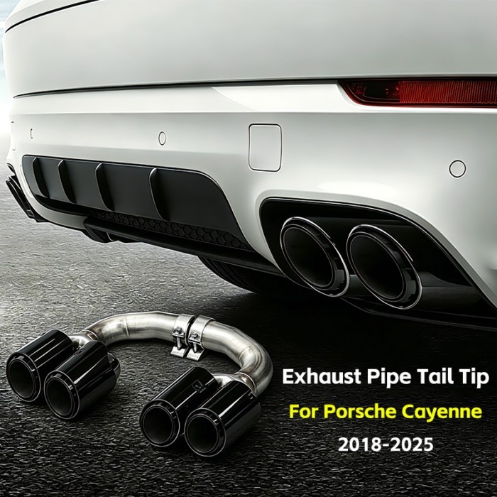 Quad Exhaust Tip For 2018-2025 Porsche Cayenne 9Y0 3.0 Hybrid Petrol Muffler Tailpipe Nozzle