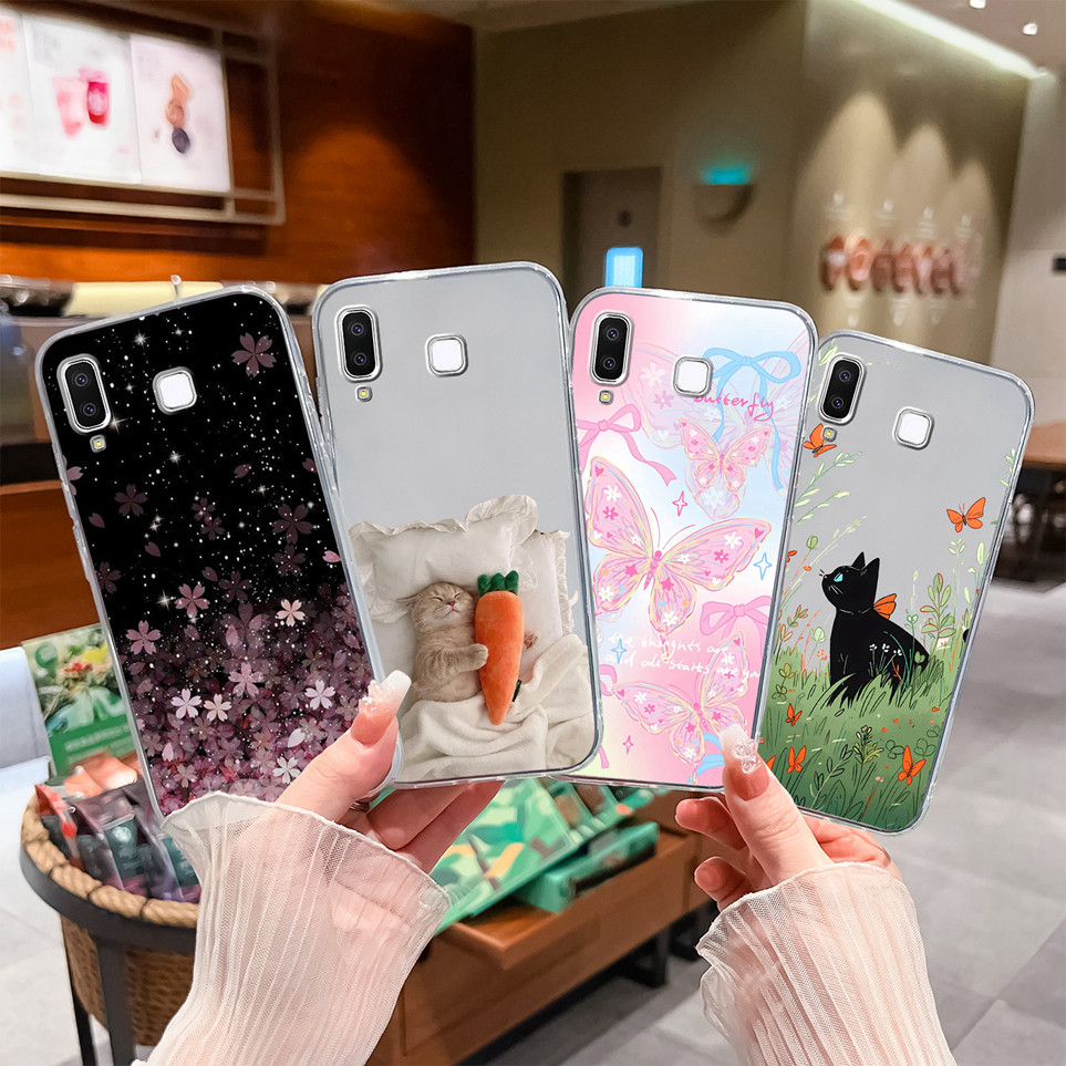 SAMSUNG ยอดนิยมแมวสําหรับSamsung Galaxy A9 Star A8 Starเคสโทรศัพท์ป้องกันTPU Clear SoftสําหรับA8Star
