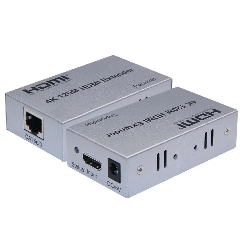 4k 100M 120m HDMI Extender กว่า Cat5e Cat6 Rj45 สาย Ethernet Video Converter Vs 1080 P 60 M Ethernet