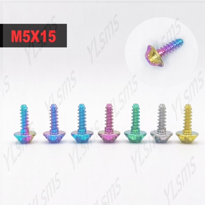 Gr5 ไทเทเนียม M4X15 M5X15 M5X20 Self Tapping สกรูสําหรับ M4 M5 สกรูรถจักรยานยนต์