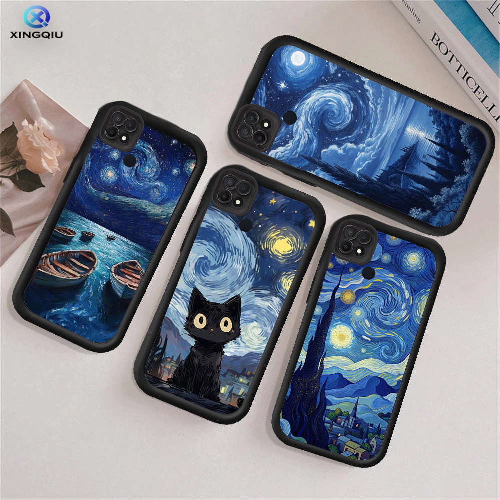 RK83 Vincent van Gogh Hp ชุบปลอกสําหรับ Xiaomi Redmi หมายเหตุ POCO C65 X5 A2 7 13T 12 3 M3 14 9T F5 