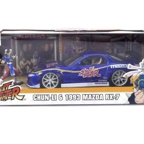 Jiada 1/24 Mazda RX7 Street Fighter Chunli พร้อมตุ๊กตาเวอร์ชั่นคลาสสิกมาก