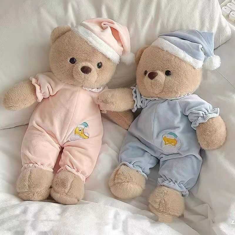 Good Night Pyjamas Bear Baby Soothing Doll Bed Companion Plush Toy Gift for Girls Birthday Valentine