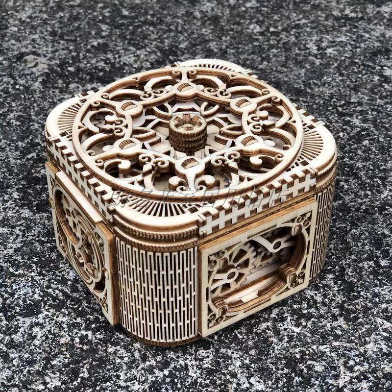 กล่องเครื่องประดับกลไม้สไตล์คล้าย ยูเครน Ugear สมบัติ ของขวัญ TikTok กล่องของขวัญ h-bridge