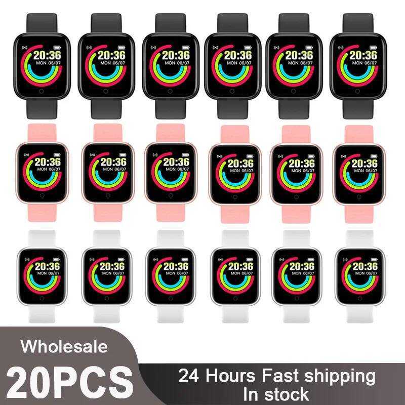 D20 สมาร์ทวอท์ชสําหรับผู้ชายผู้หญิงกีฬา Fiess Tracker Pedometer Smartwatch Y68 หลักนาฬิกาข้อมือ 20 ช