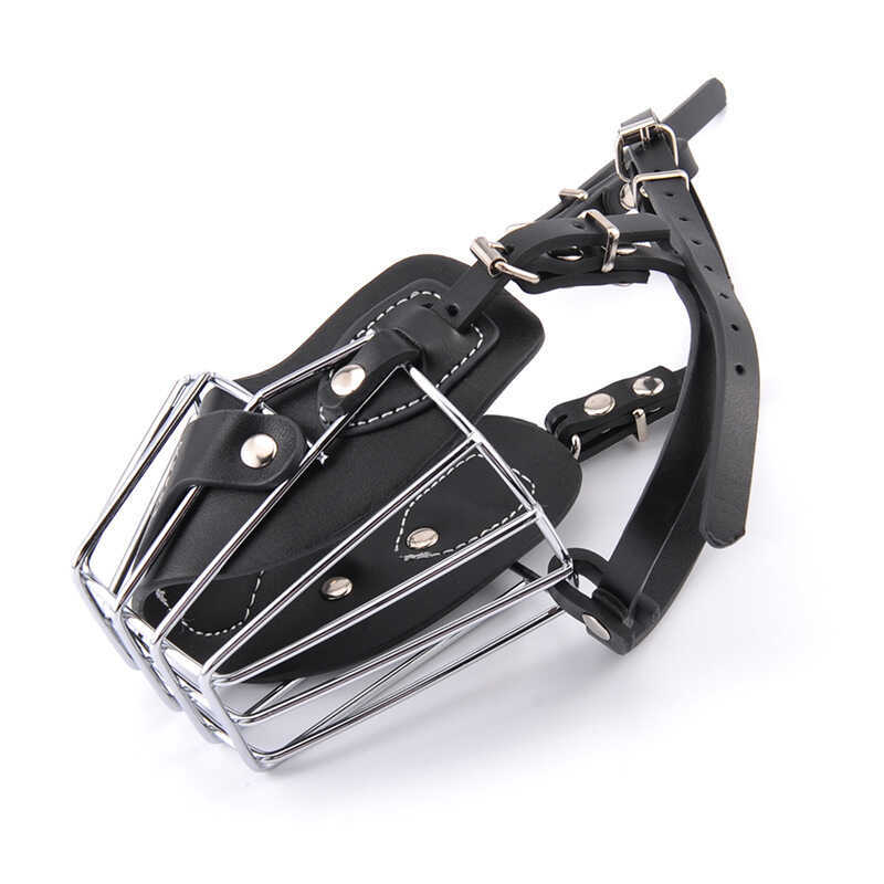 Bulldog Dog Muzzle Medium Large Dog Pet Iron Muzzle Anti-Bite Dog Muzzle Adjustable Golden Retriever