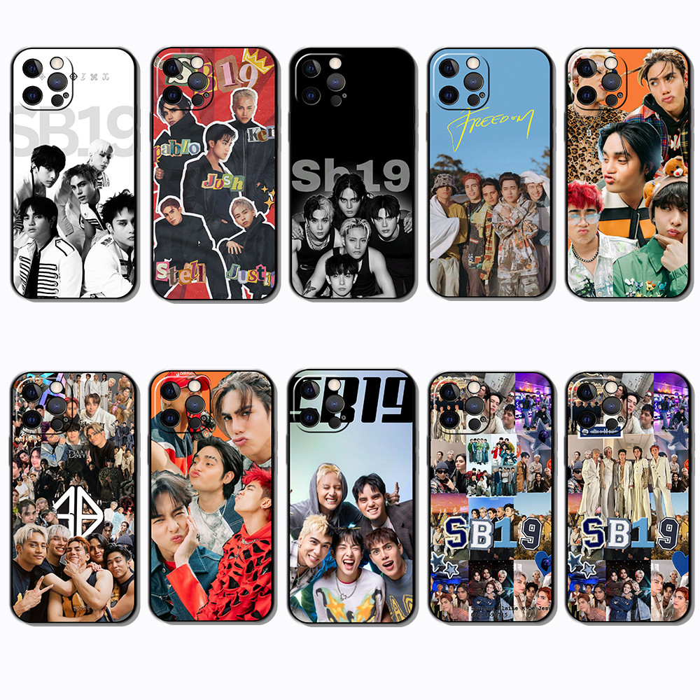 เคสโทรศัพท์สีดําแบบนุ่มสําหรับ iPhone X XR 14 15 Plus Pro Max sb19 Cover