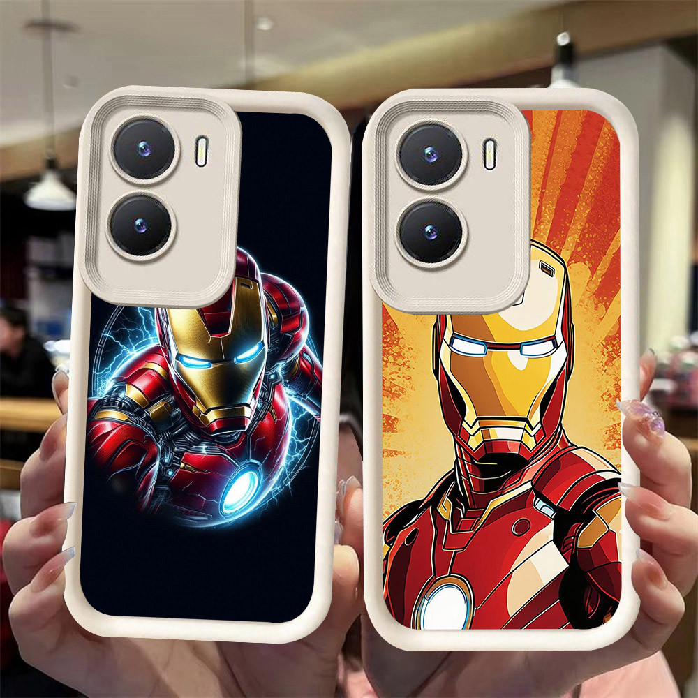 J-28 Iron Man ดำขาวชมพูเคสโทรศัพท์หรับ VIVO Y15S Y02S Y15A Y16 Y01A Y01 IQOO Z7i