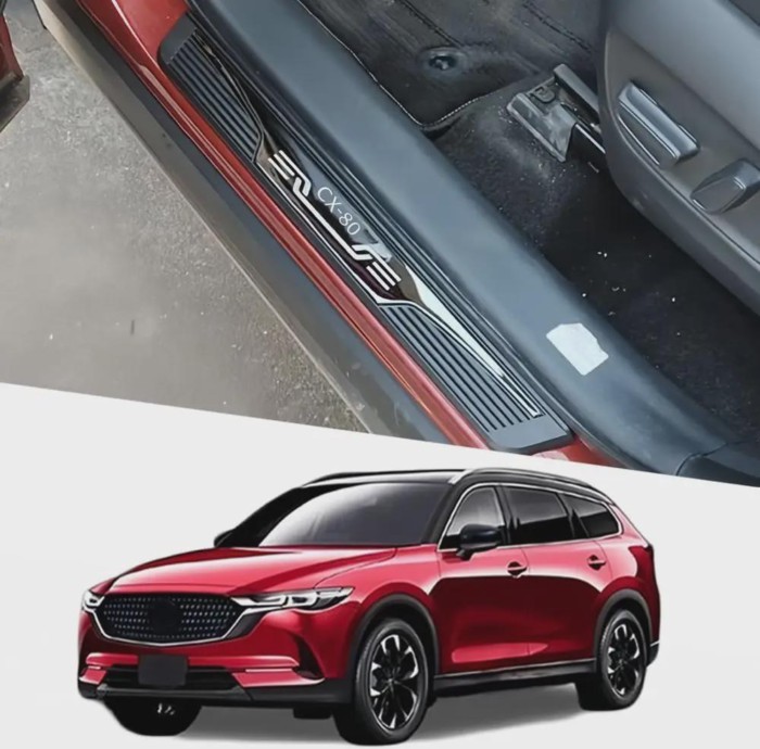 FOR cx80 CX-80 Custom Parts Exterior Door Sill Strip Door Step Stainless Steel 4pcs CX80 Accessorie
