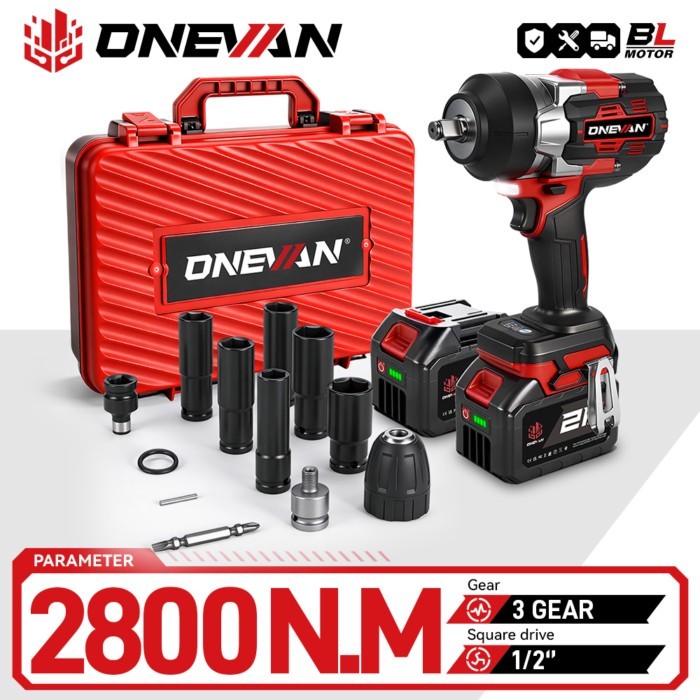 Brushless 2800N.M Torque Electric Impact Wrench 5 Speeds 2800W Cordless Wrench Screwdrive Power Too