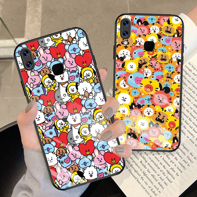 G-10 Dreamiez BT21S กระจกนิรภัยสําหรับ VIVO Y12i Y67 2019 Y89 Y11 Y91 Y85 Y91C Y93 Y95 Y66 กรณี