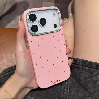 เคสไอโฟน17 สำหรับ IPhone 11 17 Air 15 13 16 12 Pro Max 15 14 16 Plus XR X XS SE 2 3 แฟชั่นนำโชค จุดแดง เนื้อหนัง ปกอ่อน