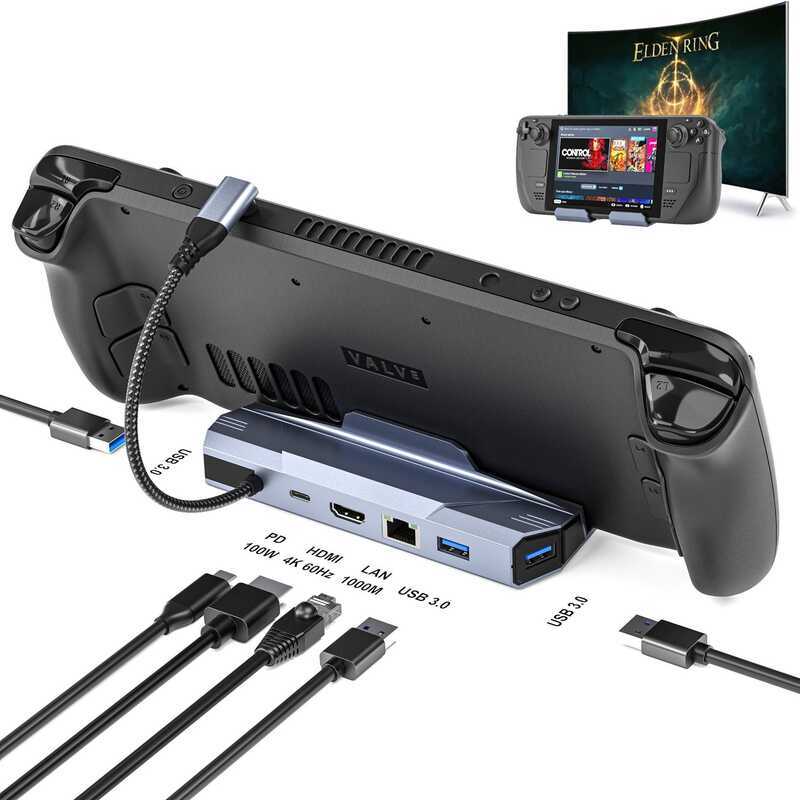 เหมาะสําหรับ Steam ck เกมคอนโซลฐาน Docking Station Switch Bracket PD ชาร์จ 4K Multifunctional Dockin