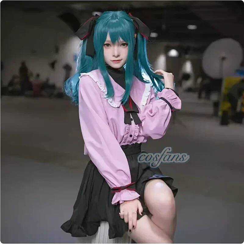G Cosplay Costume Vocaloid Vampire Miku Figure Cosplay Suit Pink Kawaii Dress Bowknot Uniform