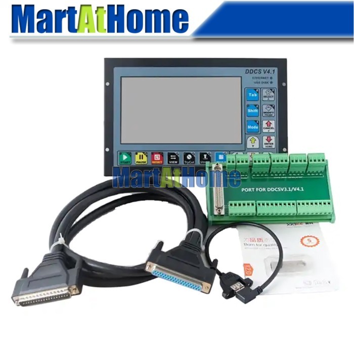 DDCS V4.1 Standalone 3 Axis 4 Axis CNC Control System 7" TFT 24VDC Support Ethernet, Standard MPG &