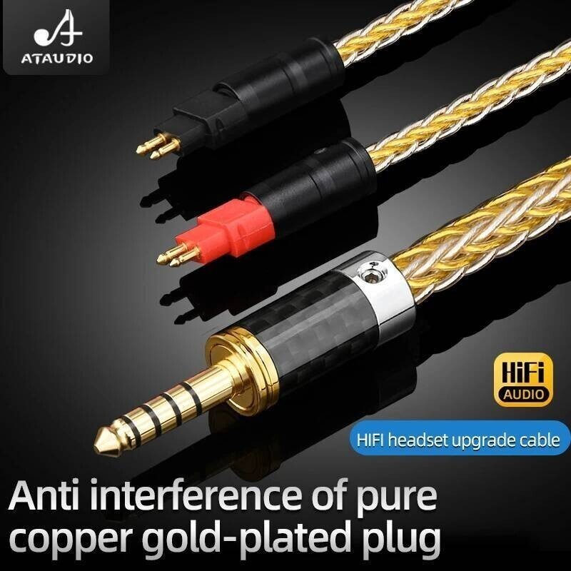 ATAUDIO HiFi ชุดหูฟังลดเสียงรบกวน 7N OCC Core HD650 สายหูฟังสําหรับ HD650 HD600S HD600 HD25 HD580