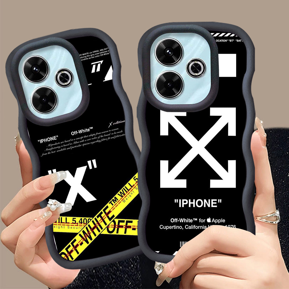 MERAH A-27 OFF สีขาวสําหรับ Xiaomi Redmi หมายเหตุ 13C POCO X6 13 13X Pro 5G สีดําสีแดงสีชมพูกรณี