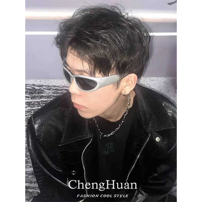 Y2K แว่นตากันแดดผู้ชาย High-End Sense Cyberpunk Future Sense แว่นตากันแดด Street Shooting Cy