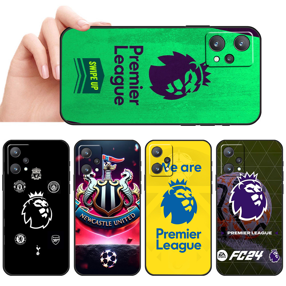 เคสโทรศัพท์สีดํานุ่มสําหรับRealme V25 Q5 9 4G 9 Pro Plus 5G SX41 พรีเมียร์ลีกโลโก้ปลอกAnti Fallฝาครอ