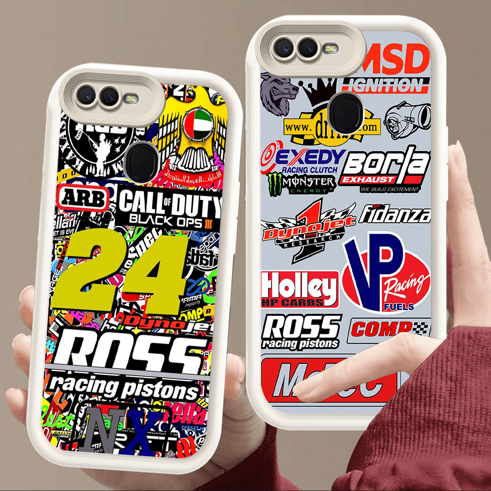 เคสสําหรับ OPPO A12 A5S A1K F5 A12E A7 F9 F7 A3S A5 A12s Pro นุ่มสีขาว E72 โลโก้