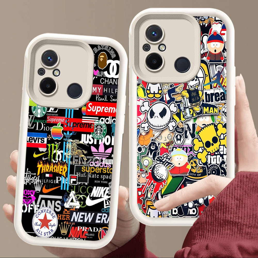 สําหรับ Xiaomi Redmi หมายเหตุ POCO C55 C71 9C A2 9A 7 C65 12C M4 A5 9T 10C M3 A1 Pro นุ่มสีขาว E109 