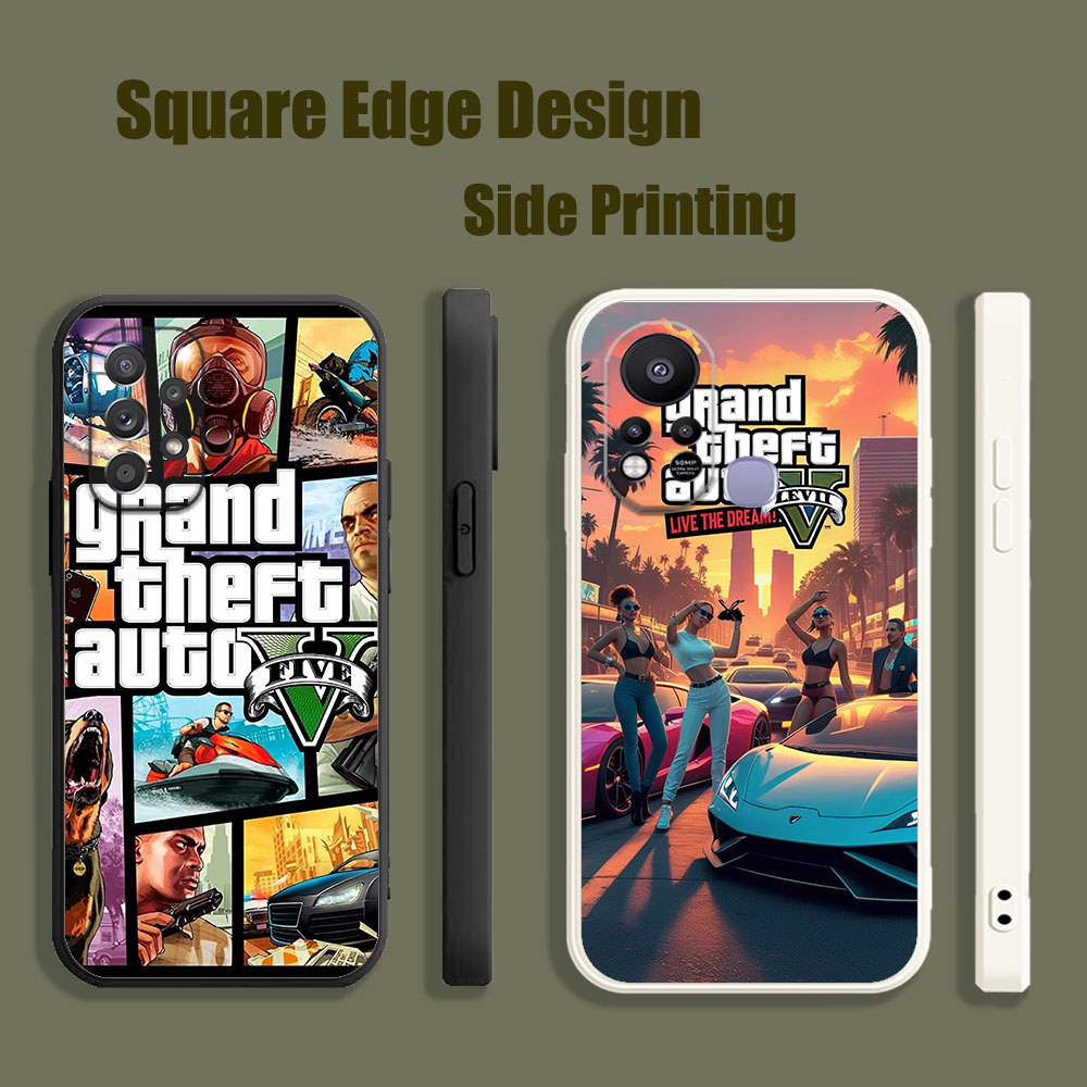 ปลอกสําหรับ OPPO A33 A37 A35 F7 Neo 7 9 F11 Pro Grand Theft Auto V เกม BOK03 เคสโทรศัพท์ขอบสี่เหลี่ย