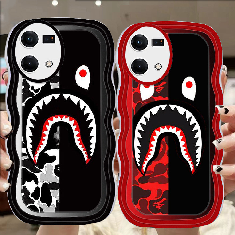 A-83 bape shark TPU Casing สําหรับ OPPO Reno 7 7Z 8Z 8 Lite 5G เคสใส