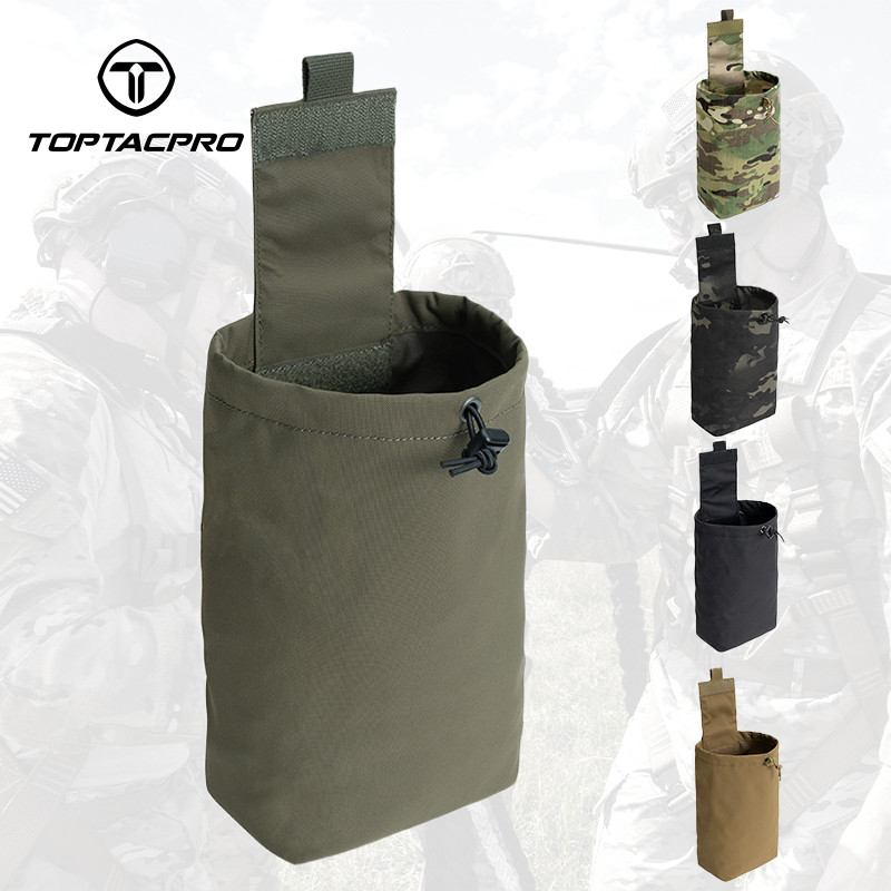 TOPTACPRO ยุทธวิธี Mini กระเป๋ารีไซเคิลยูทิลิตี้ EDC Dump กระเป๋า Multi-function พับยุทธวิธีเข็มขัดก