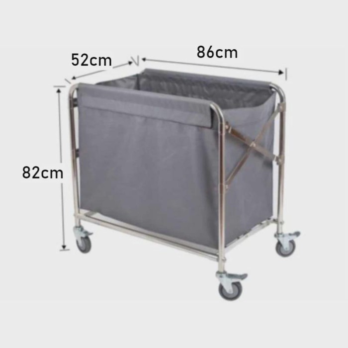 Foldable Universal Wheel Stainless Steel Cleaning and Collection Cart Hotel Room Service Work Cart