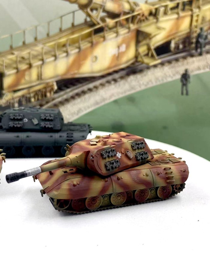 Tank World Handheld War 1/144 E100 Super Heavy Tank ผลิตภัณฑ์สําเร็จรูปรุ่นตกแต่งพร้อมสต็อก Fast Shi
