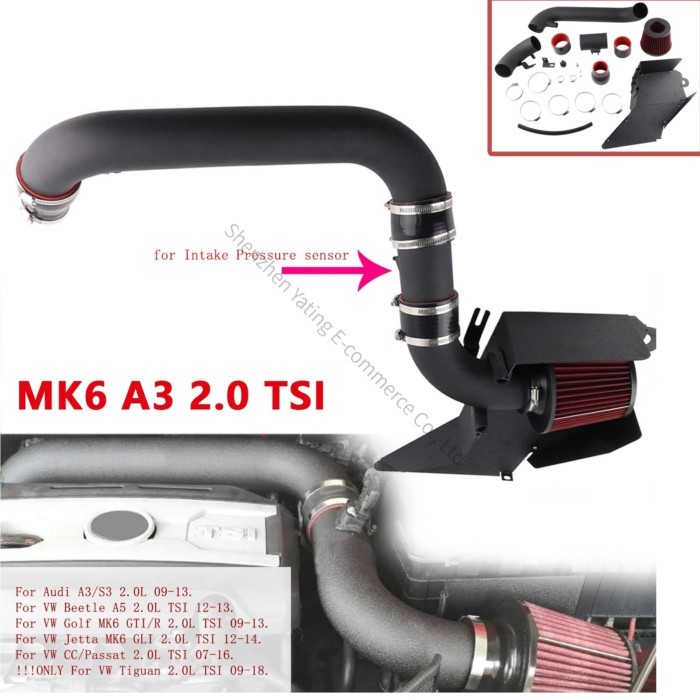 Modified Aluminum Intake Pipe Kit Air Filter for VW MK6A3 3inch Large Flow EA888 2nd Generation Eng