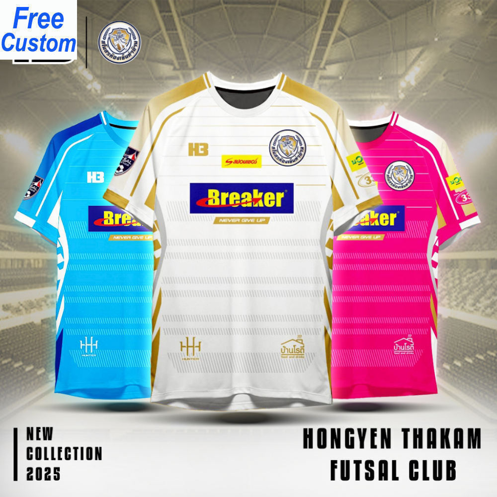 Free Custom Jersey Club Sports Jersey ห้องเย็นท่าคํา H3 X HONGYEN THAKAM FUTSAL CLUB เสื้อฟุตบอล เกร
