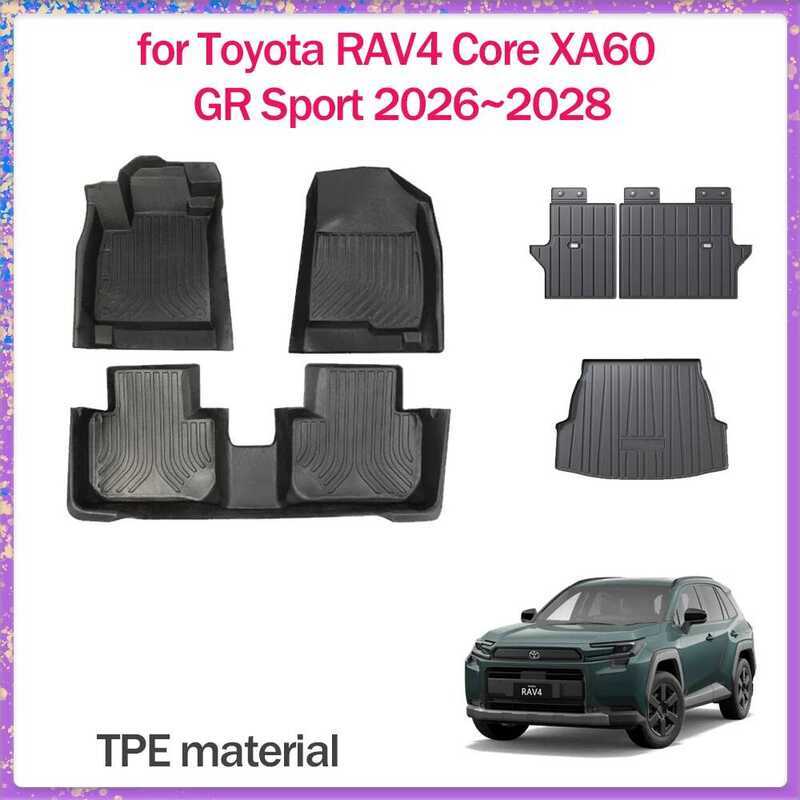 รถสําหรับ Toyota RAV4 Core XA60 GR กีฬา 2026 ~ 2028 TPE เท้าภายใน Liner กันน้ํา Trunk ที่นั่ง Pad พร