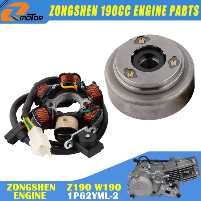 Motorcycles Ignition Magneto Stator Flywheel kit For ZongShen 190cc Z190 W190 1P62YML-2 Electric St