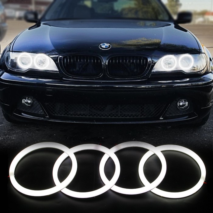 4x Switchback White Amber LED Cotton Angel Eyes Headlight No Error For BMW 3 5 7 Series E30 E32 E34