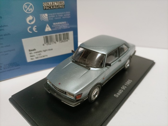 Neo 1 43 Saab Gentleman รถสองประตู รุ่น Saab 90 1985 Metallic Blue