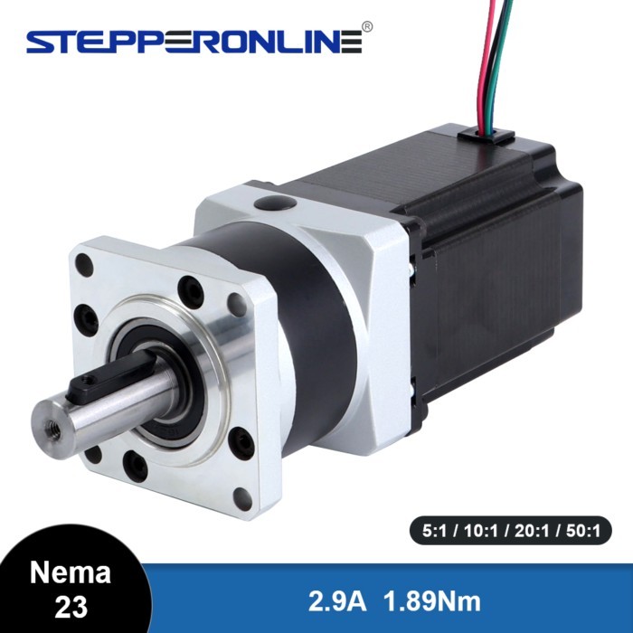STEPPERONLINE Nema 23 Stepper Motor W/ Precision Planetary Gearbox Ratio 5:1/10:1 Nema23 Geared Mot