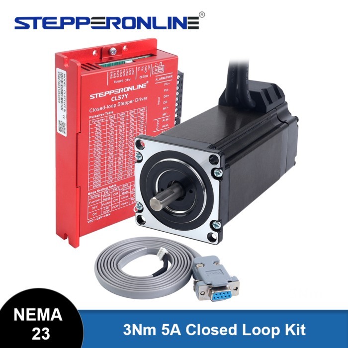 STEPPERONLINE Nema 23 Stepper Motor with Encoder 3Nm Nema23 Closed Loop Stepper Motor 5A Easy Servo