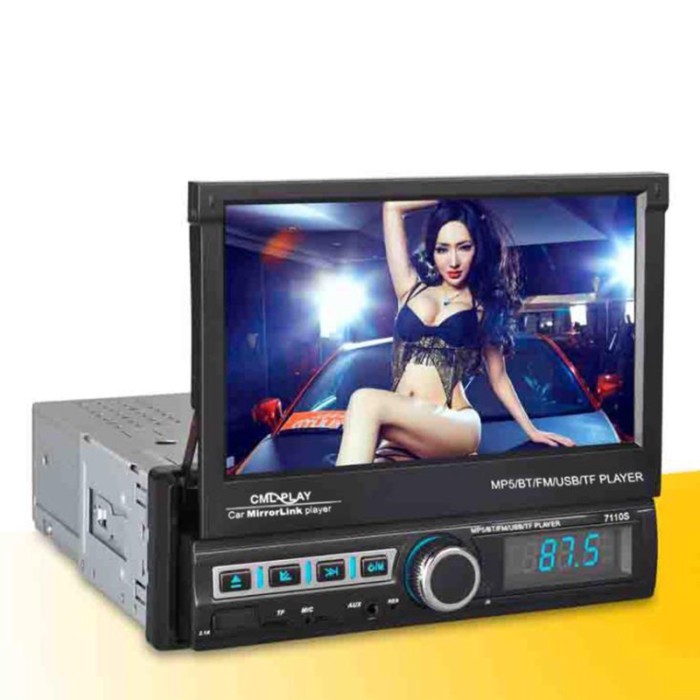 12V car HD folding screen mobile phone interconnection Bluetooth reversing MP5 player 7 inch