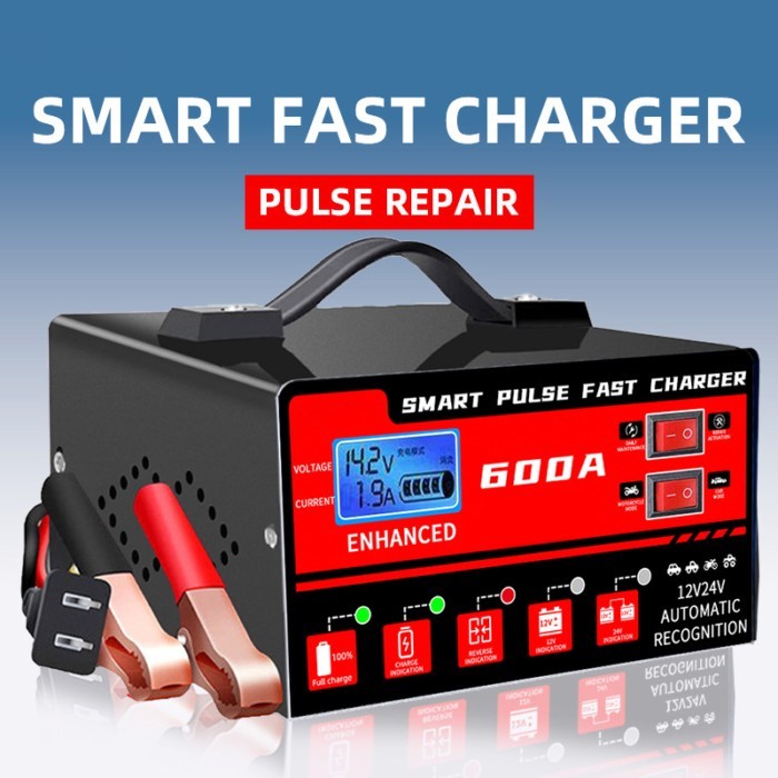 12V24V Car Battery Charger High-power Automatic Battery Charger Intelligent Fast Charging Electrica