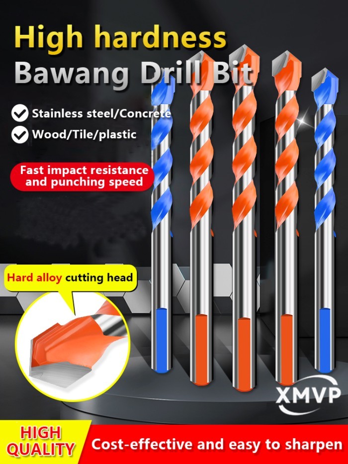Tile drilling drill bit, cement concrete drilling King drill, special alloy triangular drill for ha